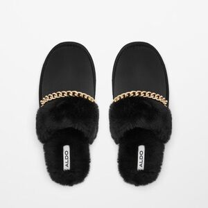 ALDO Black and Gold Chain Women's Slippers